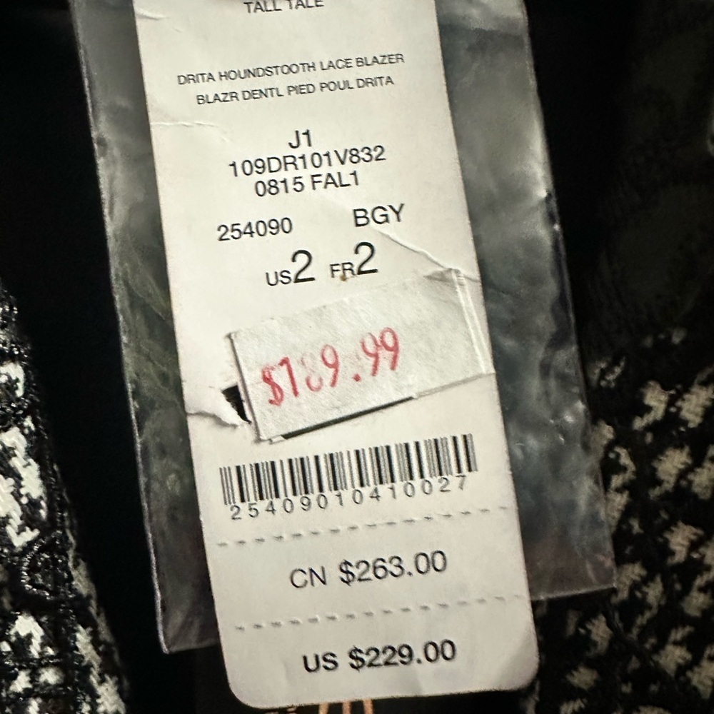 🆕 NWT BEBE DRITA HOUNDSTOOTH BLAZER SIZE 2 MRSP$229 - Picture 4 of 14